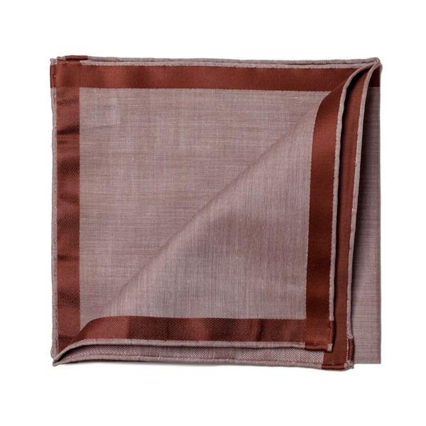 simonnot godard Mouchoir de poche amalfi marron à satin marron
