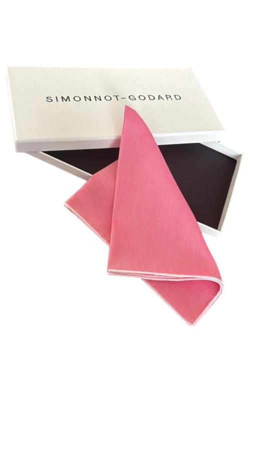 simonnot godard Mouchoir à bord blanc col. fuschia