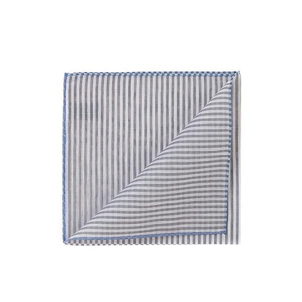 simonnot godard Pochette lin coton bordure bleu