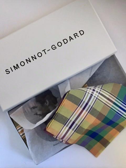 Simonnot Godard Pochette Madras Bleu
