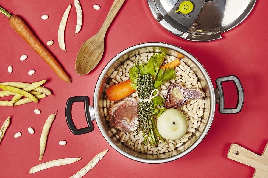 sitram Bouillon glacé de haricots coco et lard croustillant