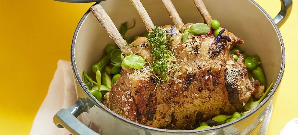 sitram Carré d’agneau à la réglisse et ses légumes verts de saison