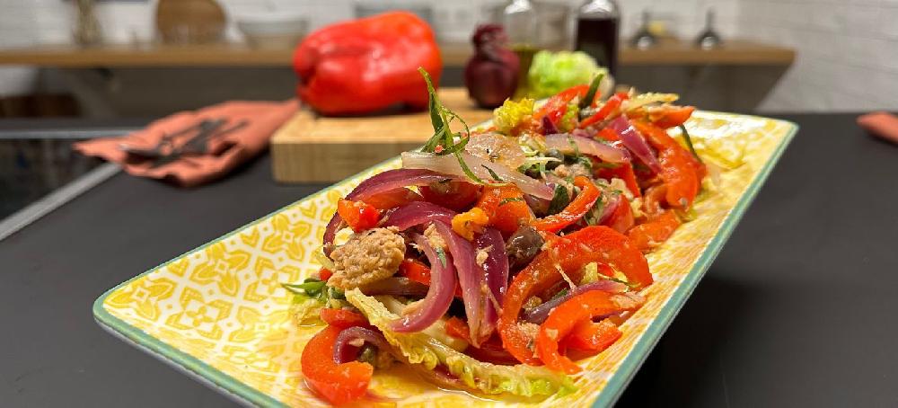 sitram Poivrons rouges miettes de thon oignons câpres & tomates cerises