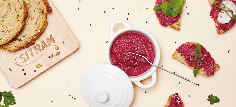 sitram Recette apéritif : Hummus de betterave au cumin