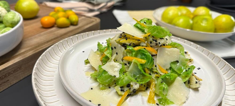 sitram Salade de kumquats choux de Bruxelles graines de pavot et parmesan