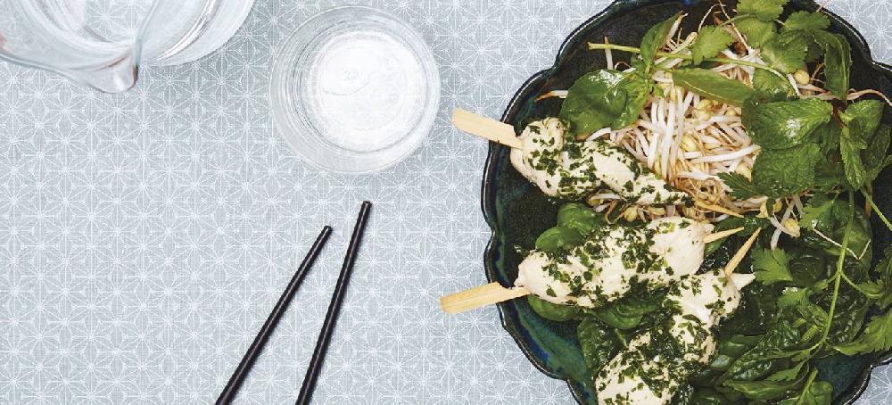 sitram Brochettes de poulet vapeur aux herbes