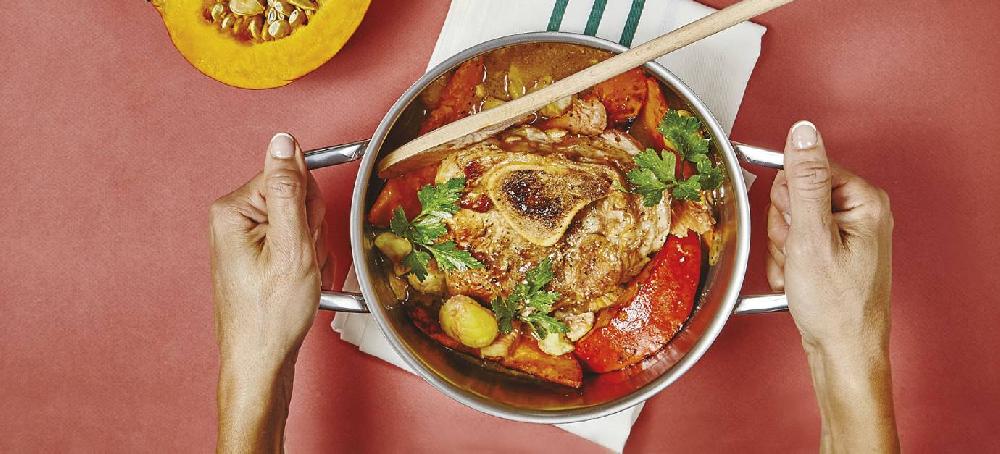 sitram Jarret de veau mijoté au potimarron
