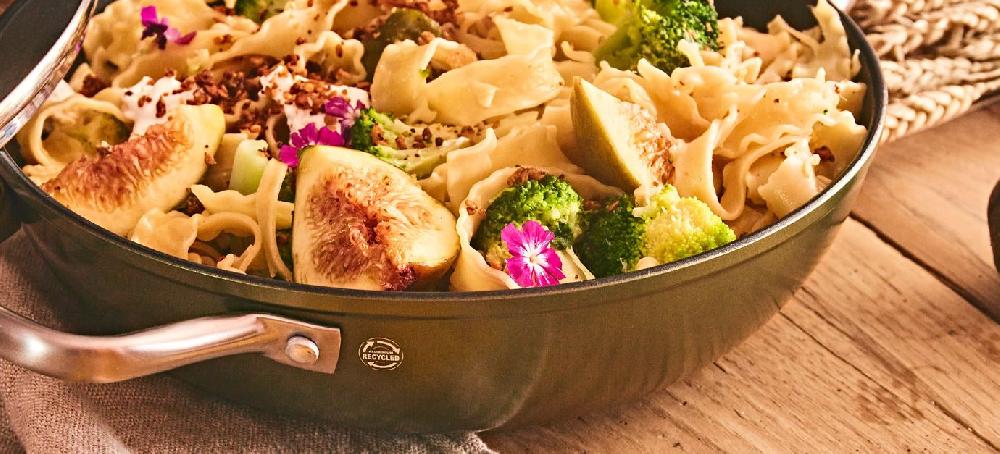 sitram Pâtes figues chèvre noix brocolis