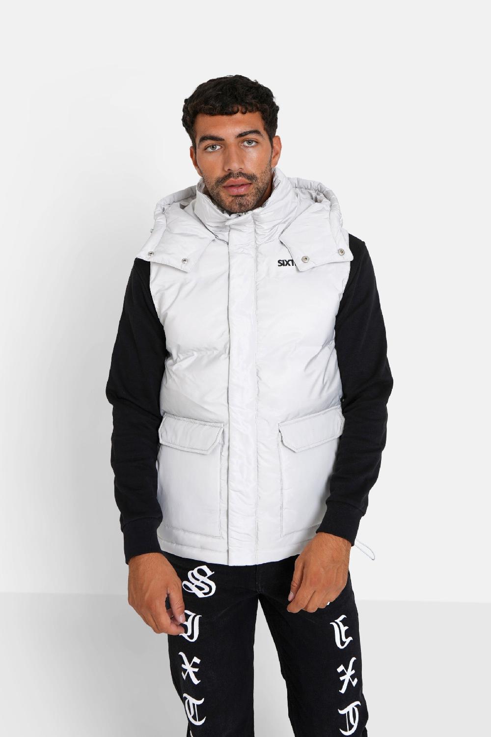 sixth june Doudoune sans manches capuche Gris clair