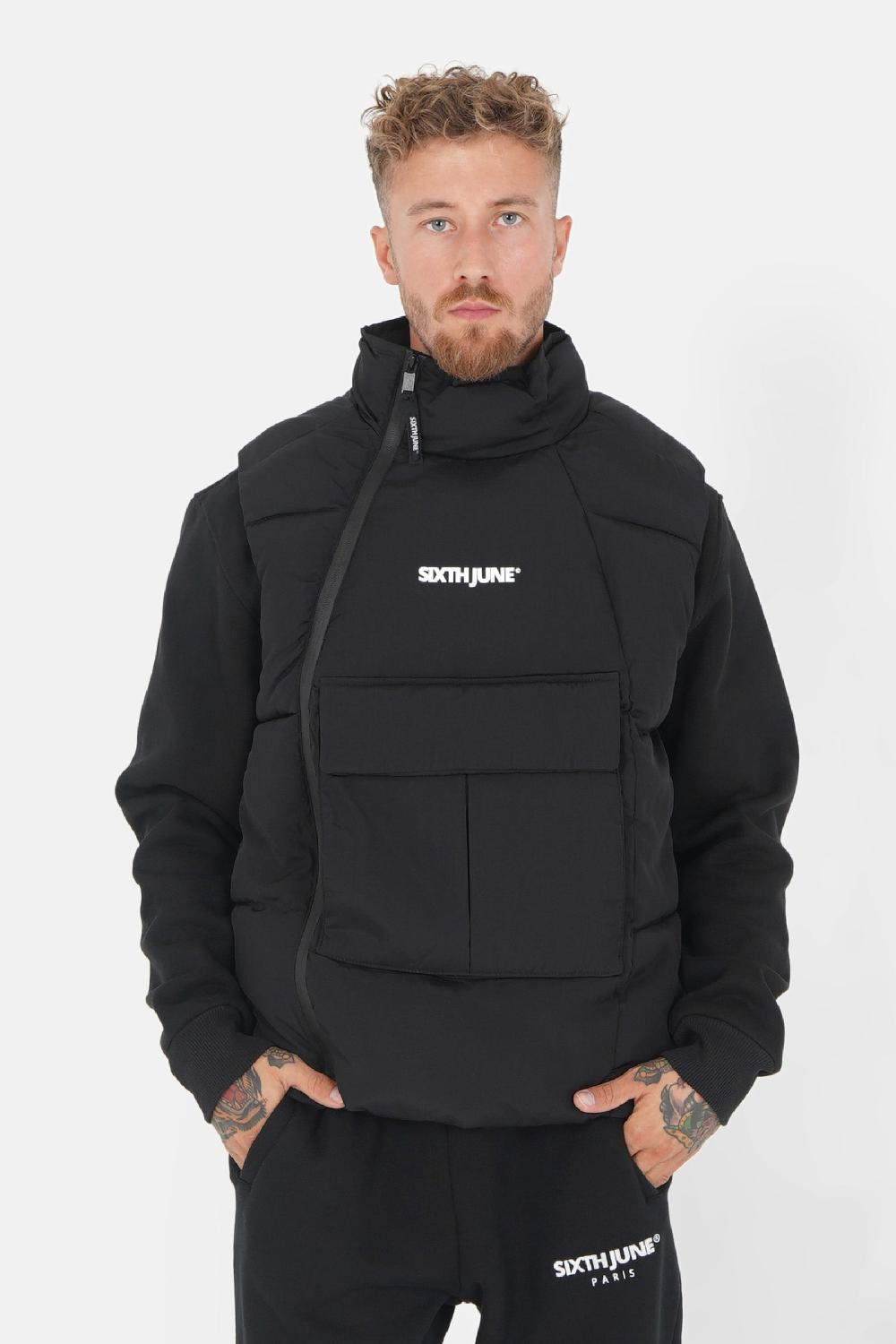 sixth june Doudoune sans manches légère tactique Noir