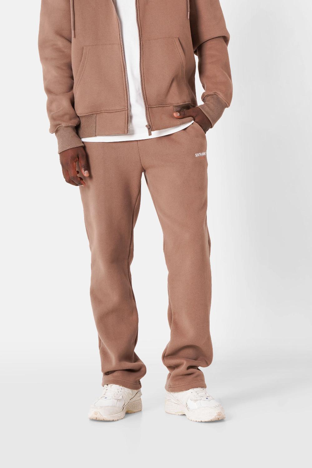 sixth june Jogging molletonné logo broderie Beige foncé