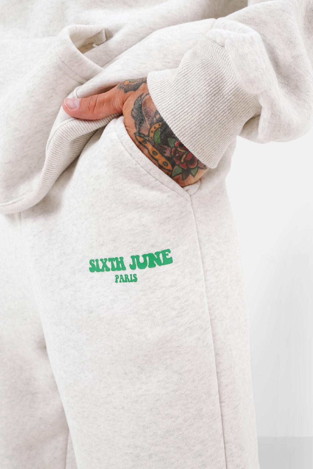 Sixth June Jogging Molletonné Print Rétro Gris Clair