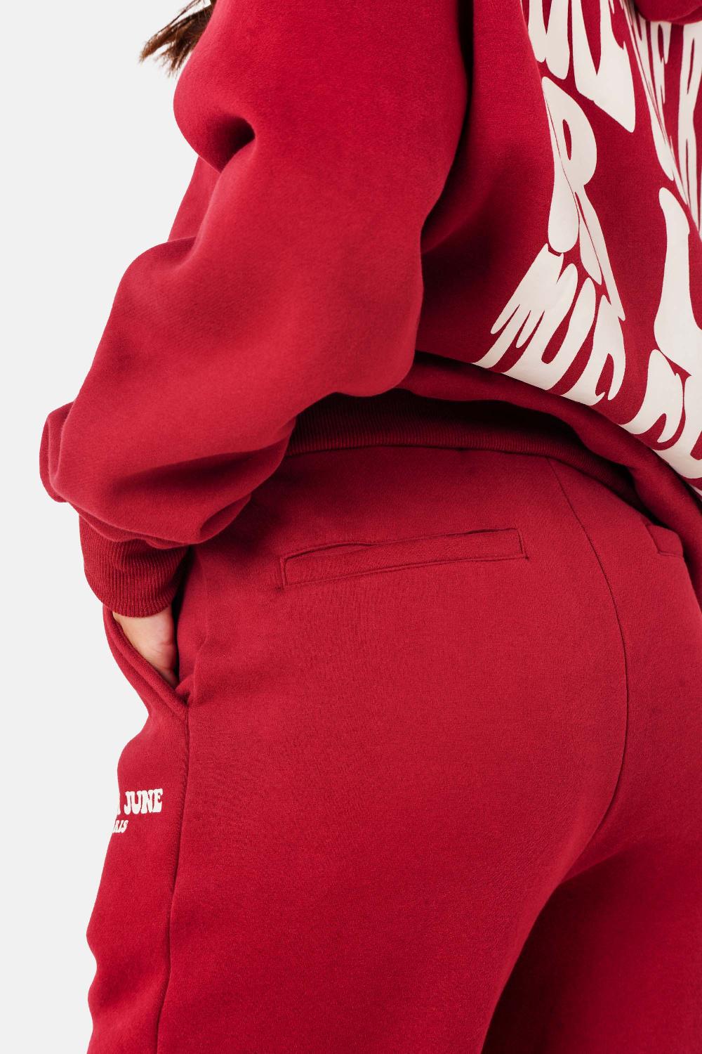 Sixth June Jogging Molletonné Print Rétro Rouge Bordeaux