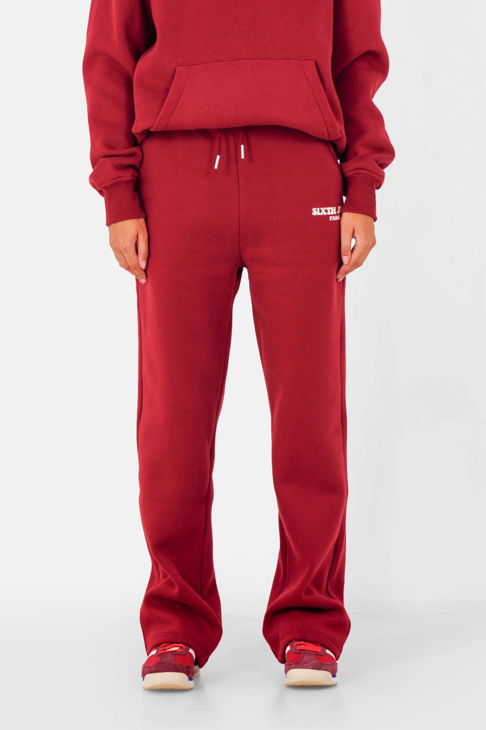 sixth june Jogging molletonné print rétro Rouge bordeaux