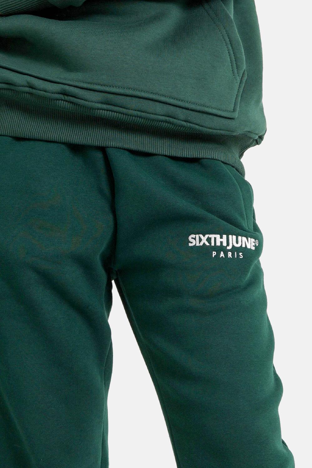Sixth June Jogging Molletonnée Logo Brodé Vert Foncé