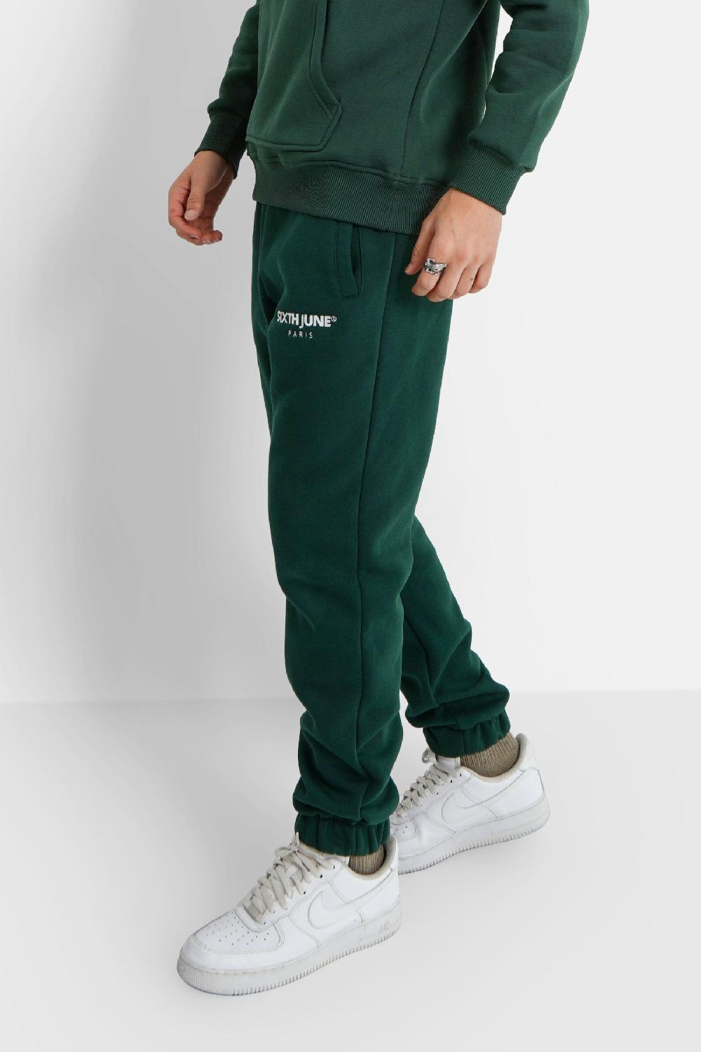 Sixth June Jogging Molletonnée Logo Brodé Vert Foncé