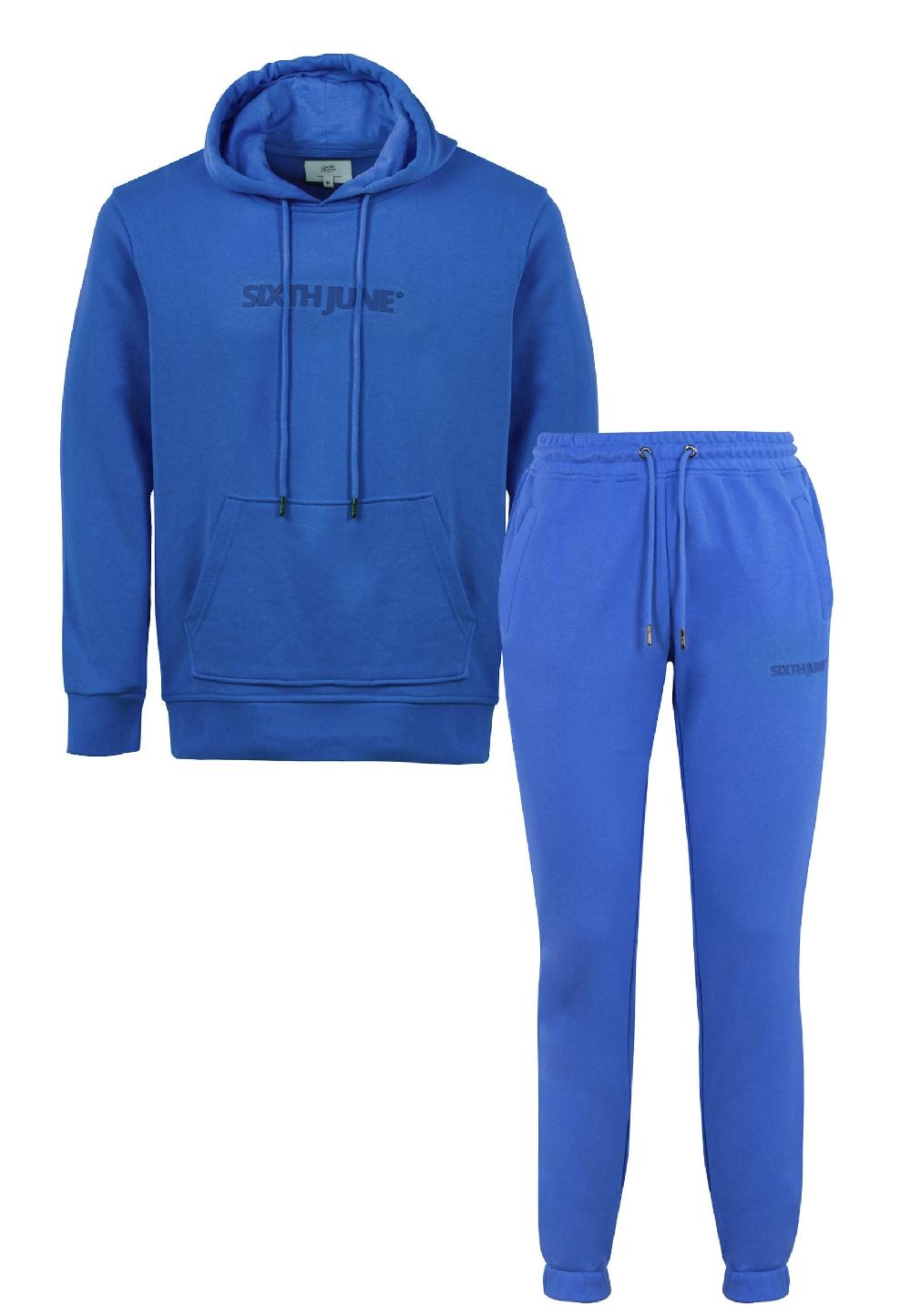 sixth june Jogging + sweat capuche logo gommé Bleu foncé