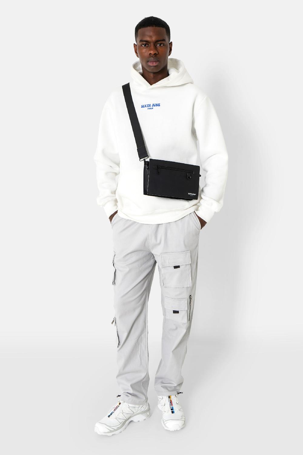 Sixth June Pantalon Cargo Multi Poches Twill Gris Clair