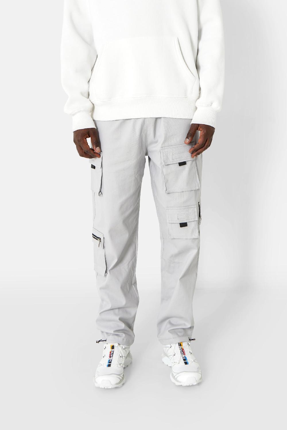 sixth june Pantalon cargo multi poches twill Gris clair