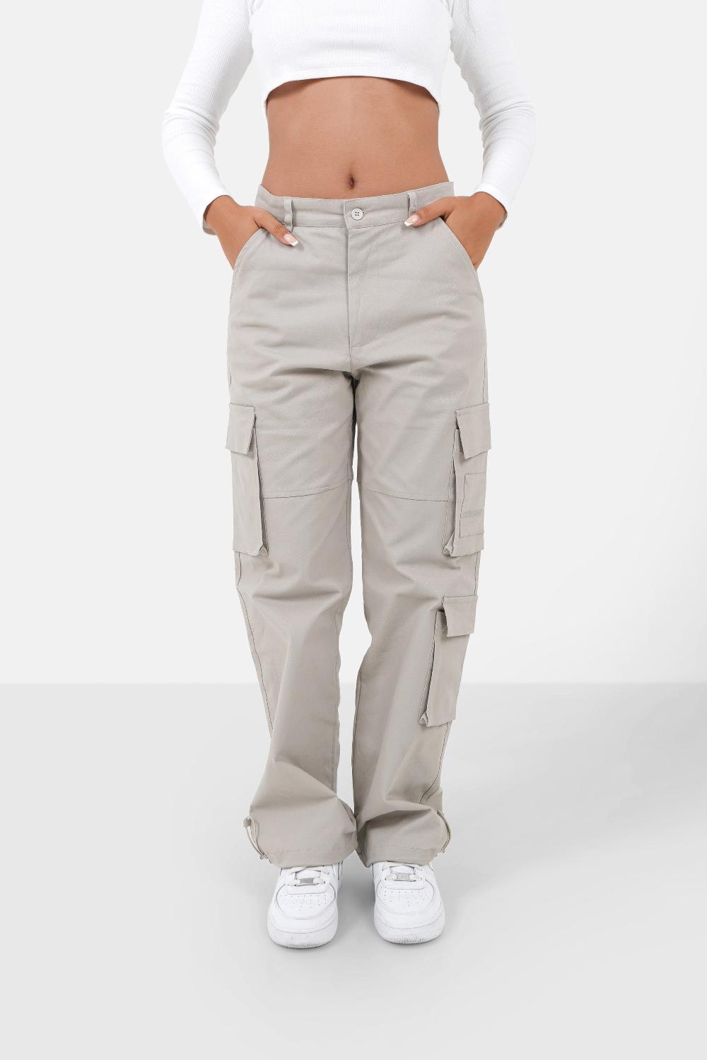sixth june Pantalon ceinture réversible cargo Gris clair