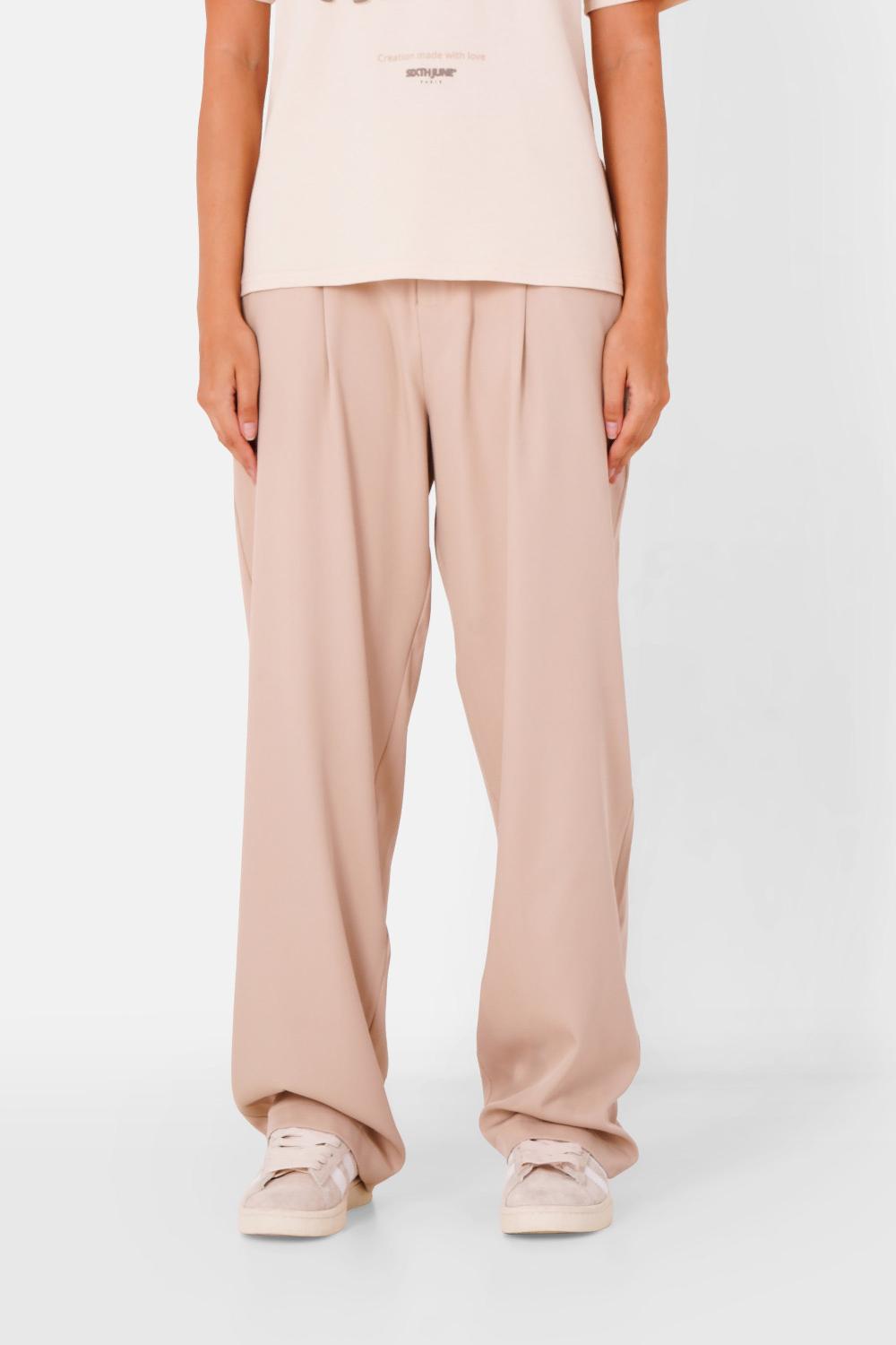 sixth june Pantalon taille ceinture reversible Beige