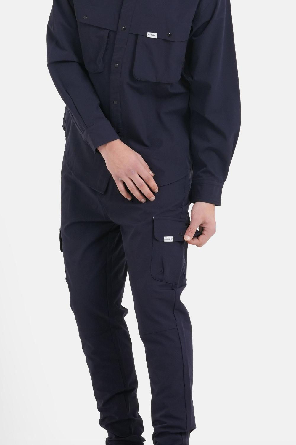 Sixth June Pantalon Utility Fluide Cargo Bleu Foncé