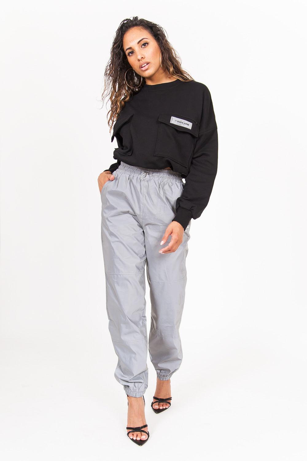 Sixth June Pull Réfléchissant Empiècement Logo Noir