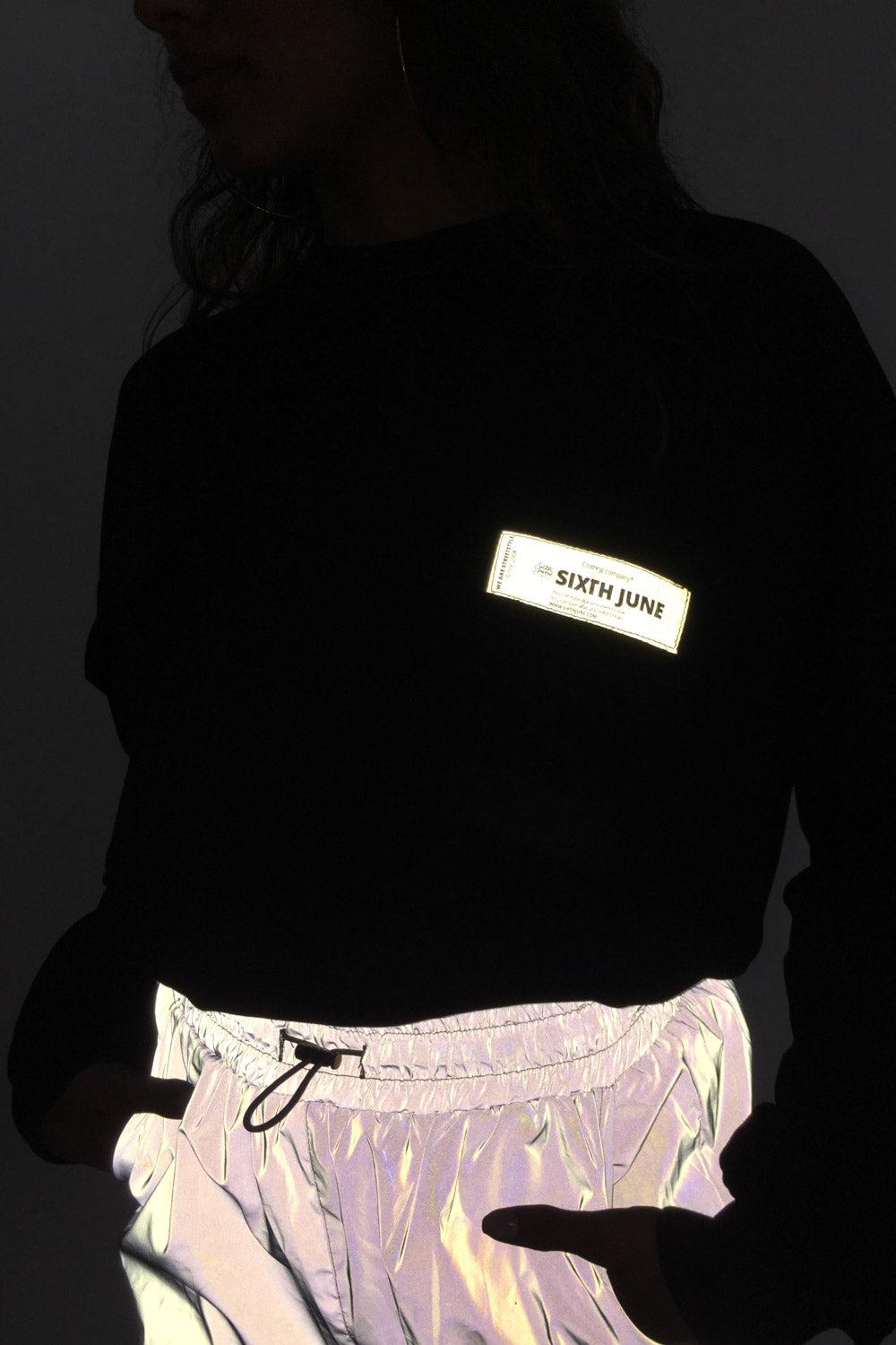Sixth June Pull Réfléchissant Empiècement Logo Noir