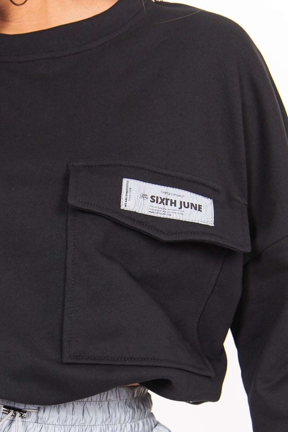 Sixth June Pull Réfléchissant Empiècement Logo Noir
