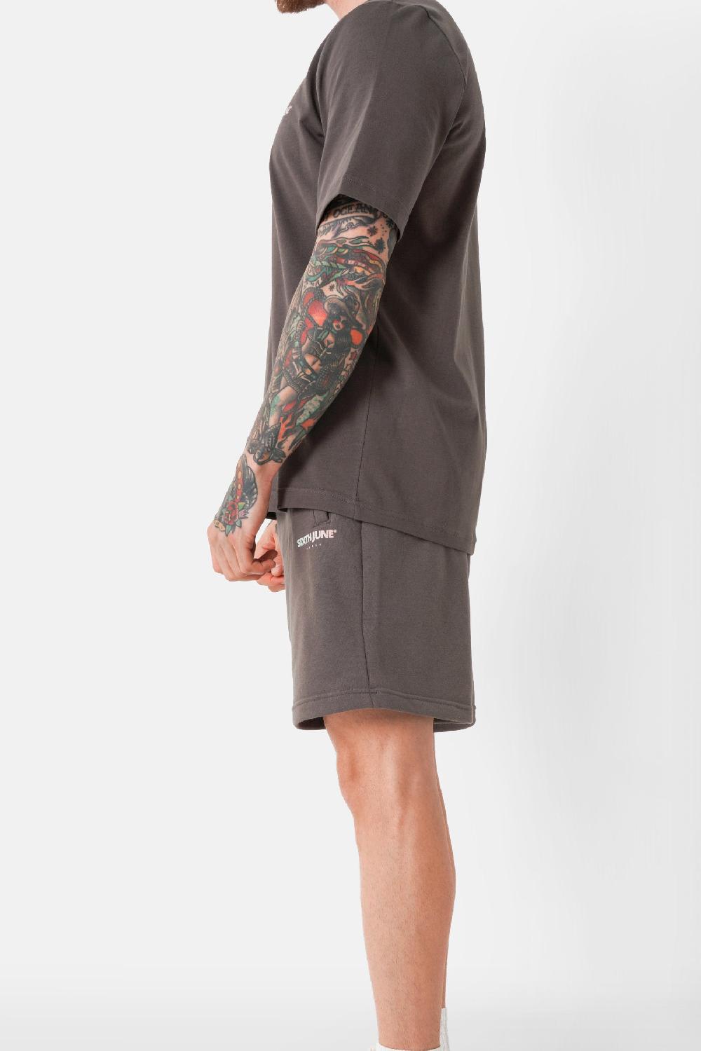 Sixth June Short Imprimé Logo Tie And Dye Gris Foncé