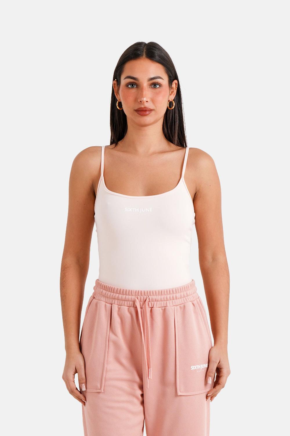sixth june Body lycra logo Rose clair