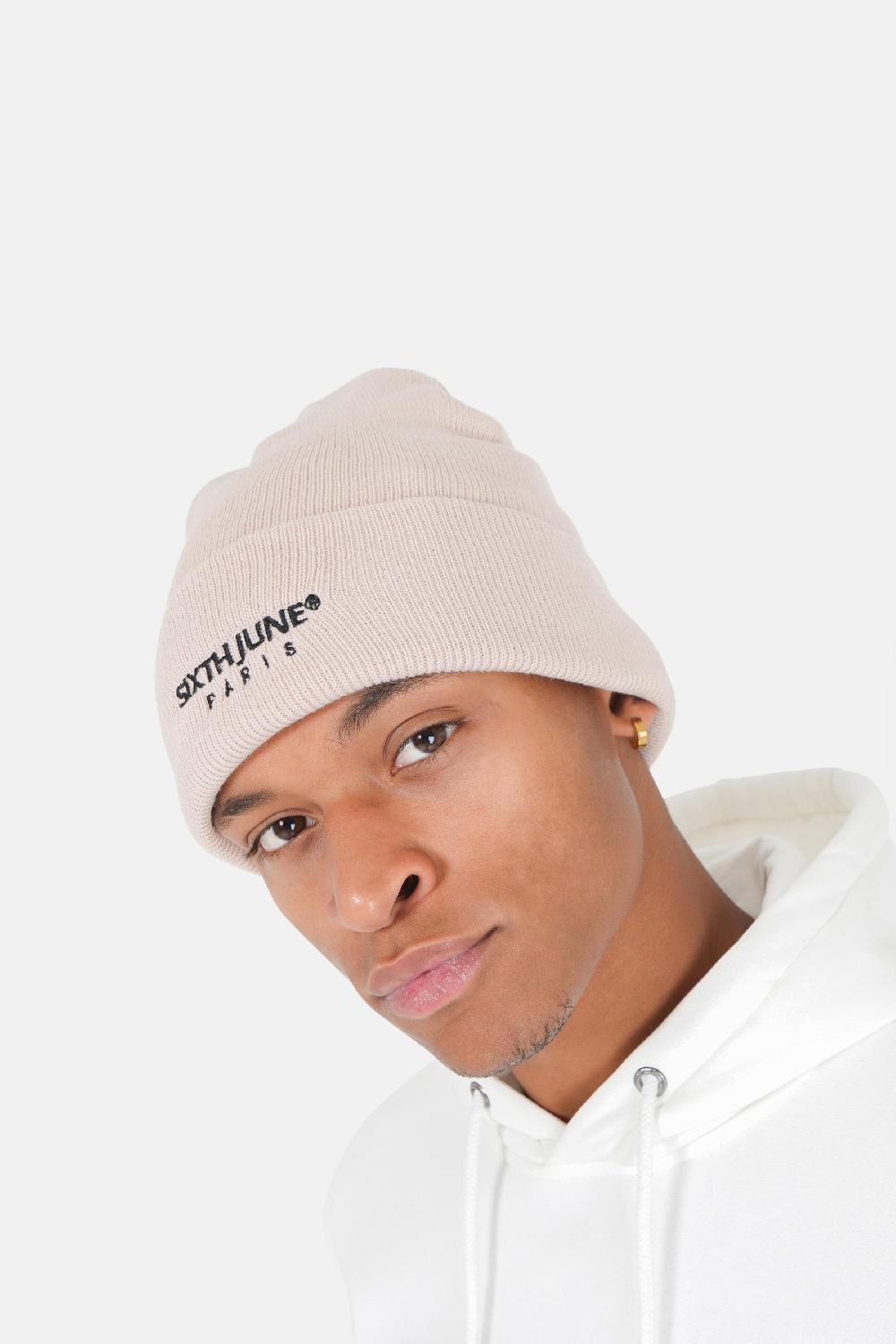 Sixth June Bonnet Logo Brodé Beige