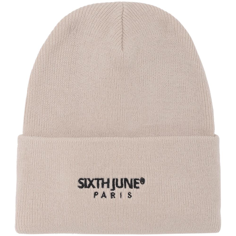 sixth june Bonnet logo brodé Beige