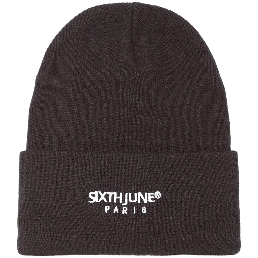 sixth june Bonnet logo brodé Noir