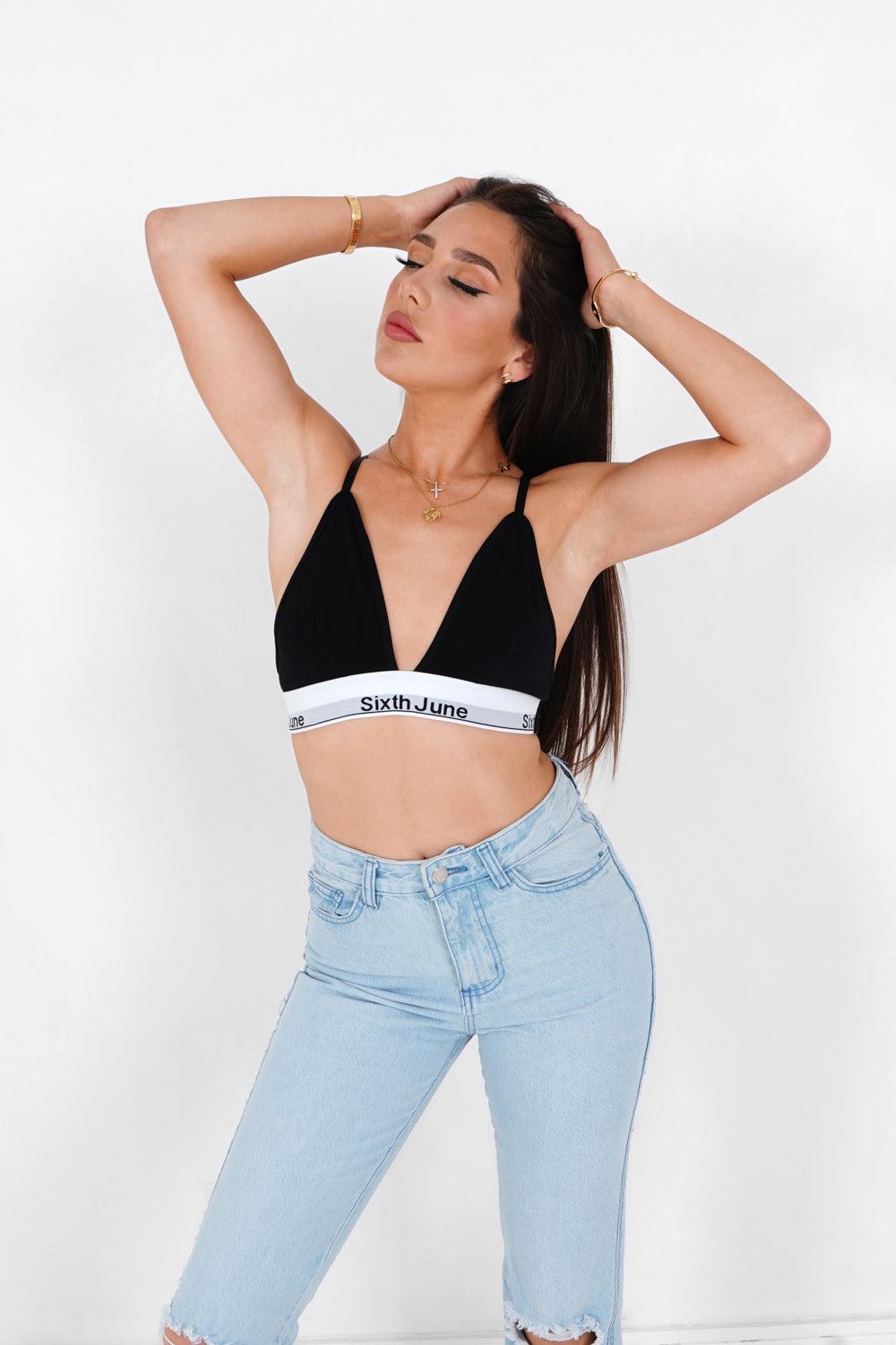 Sixth June Brassière Bretelles Bande Logo Noir