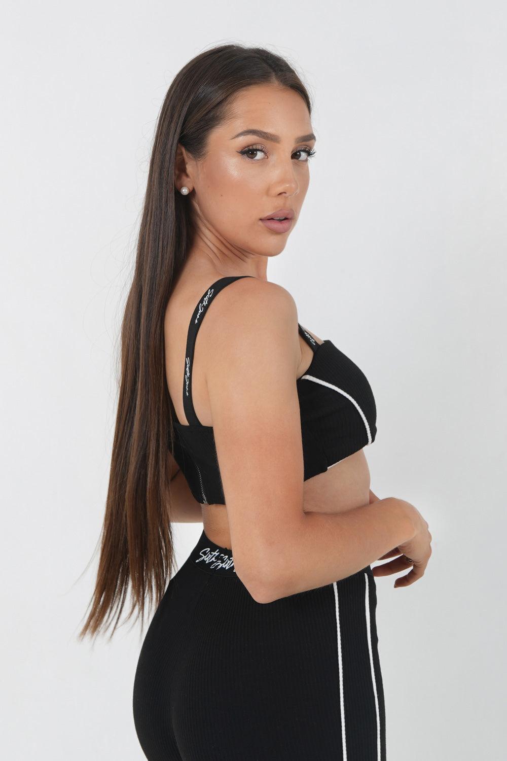 Sixth June Brassière Signature Côtelée Noir