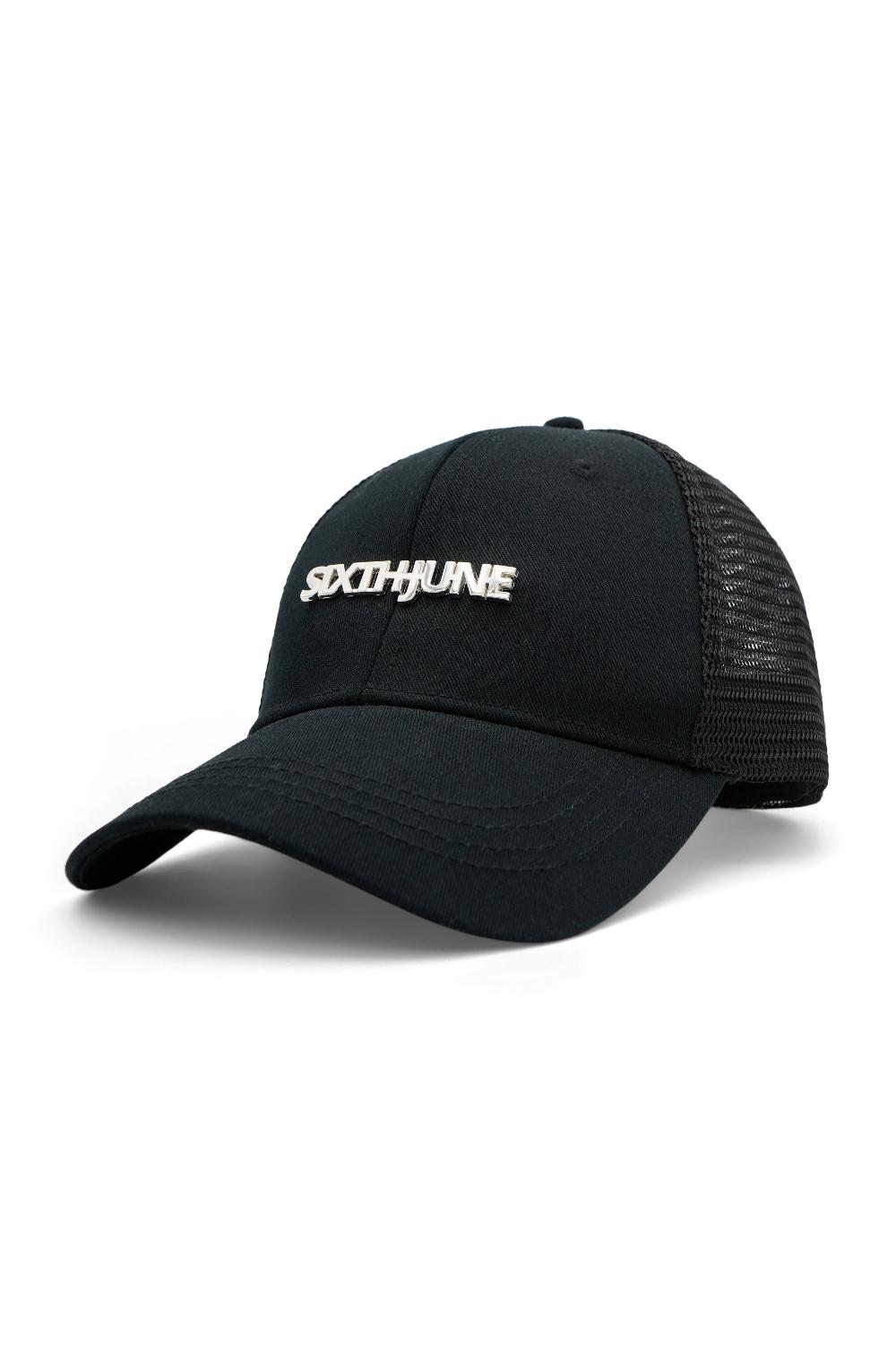 sixth june Casquette logo métallique nylon Noir