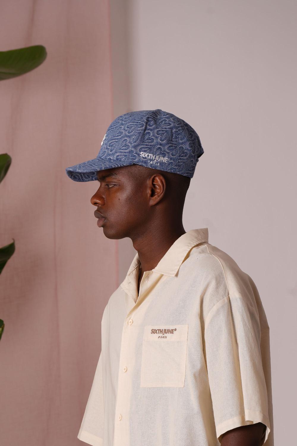 Sixth June Casquette Texturée Coeur Bleu