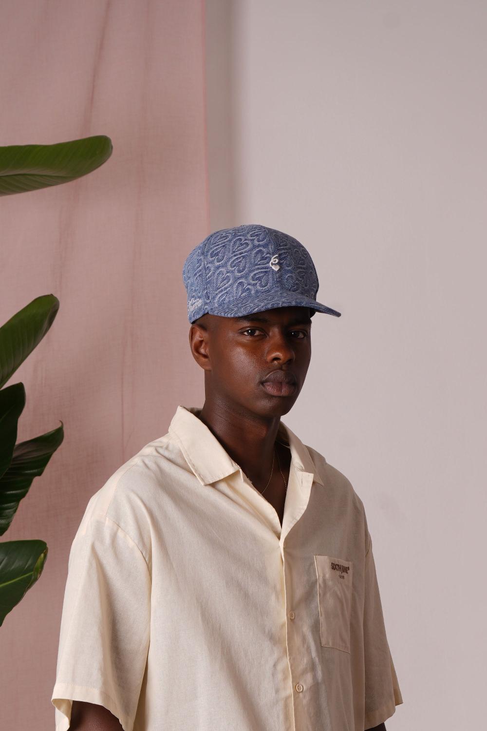 sixth june Casquette texturée coeur Bleu