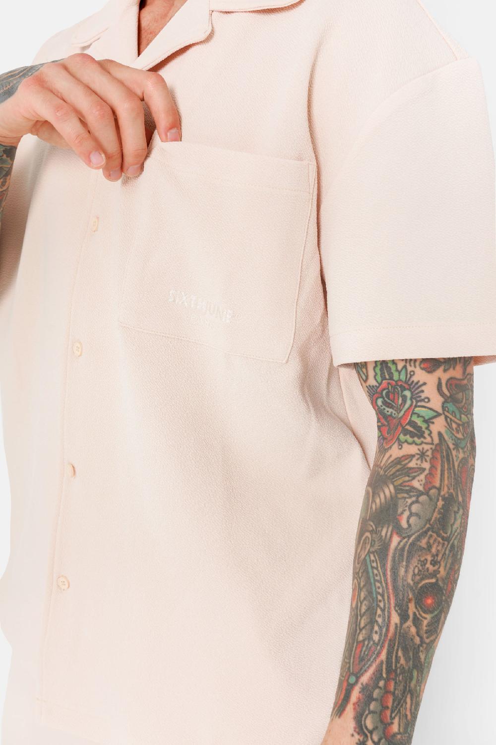 Sixth June Chemise Broderie Texturé Beige