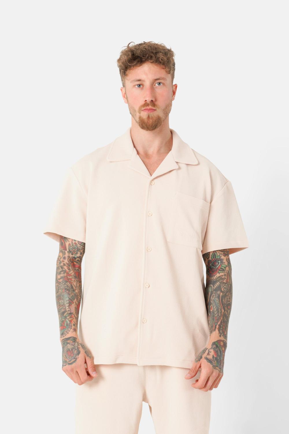 sixth june Chemise broderie texturé Beige