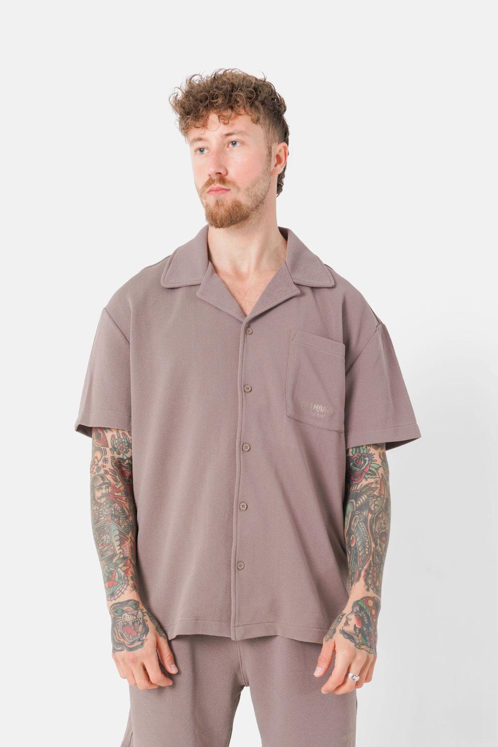 sixth june Chemise broderie texturé Marron clair