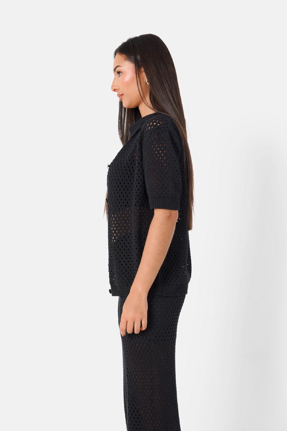 Sixth June Chemise Crochet Details Noir