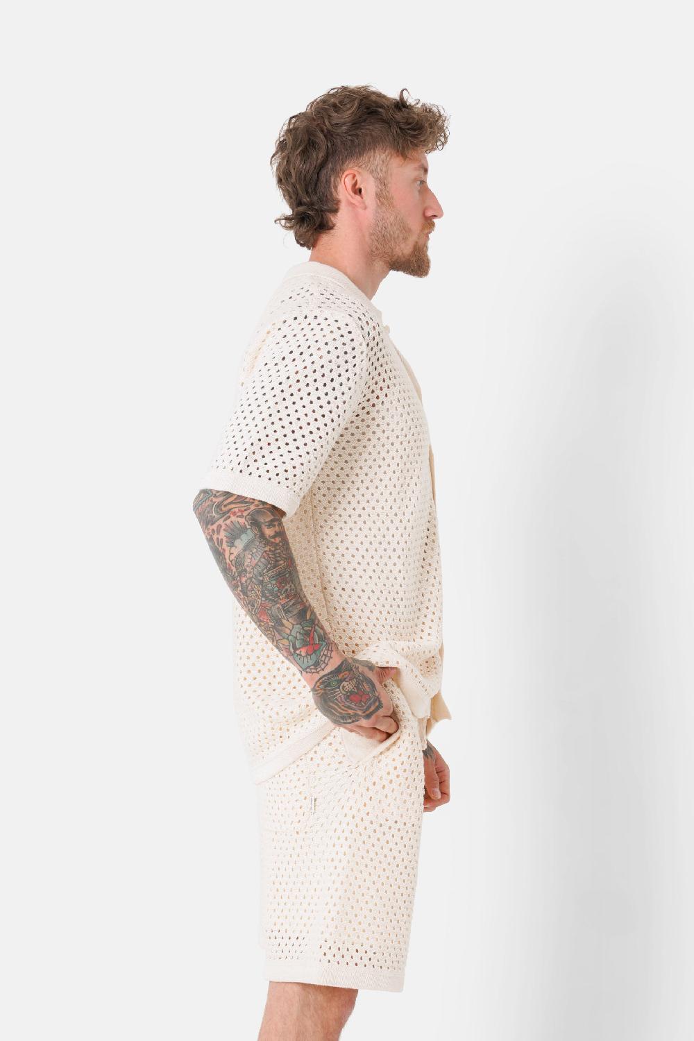 Sixth June Chemise Crochet été Beige