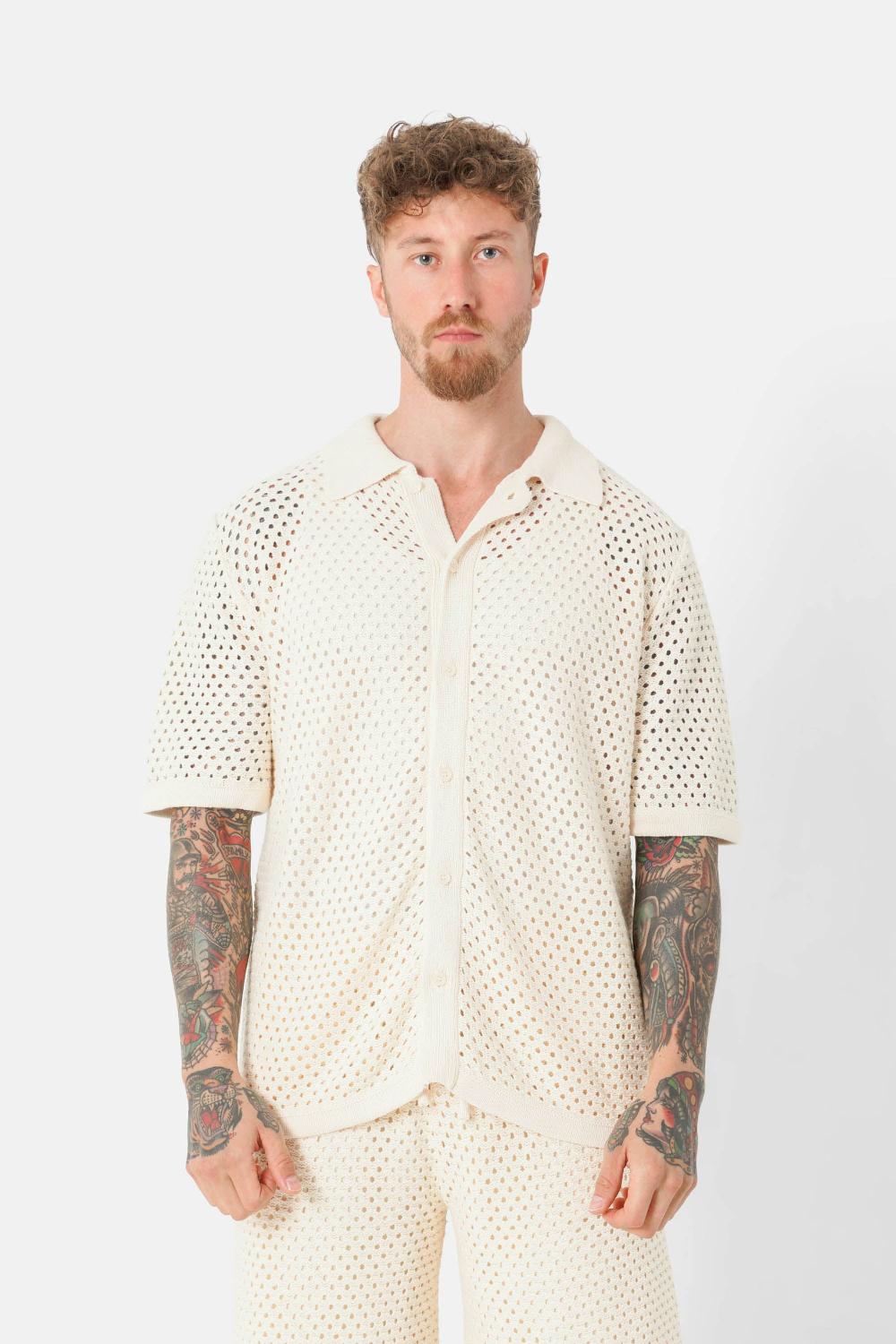 sixth june Chemise crochet été Beige