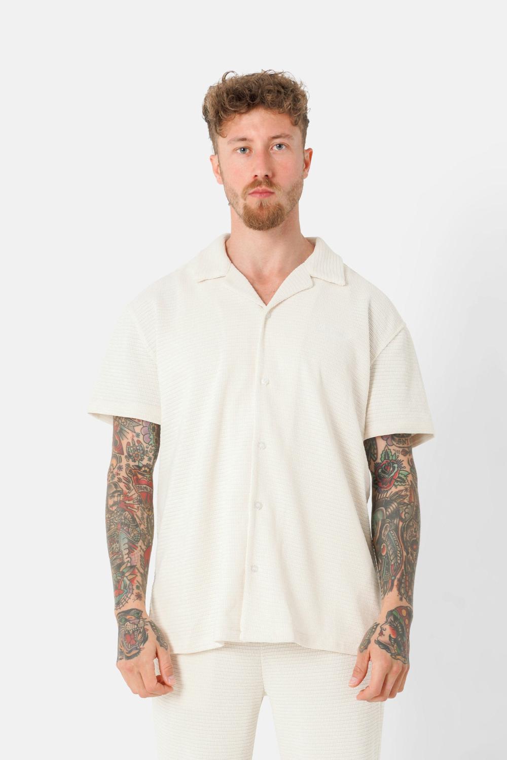 Sixth June Chemise Crochet été Logo Beige