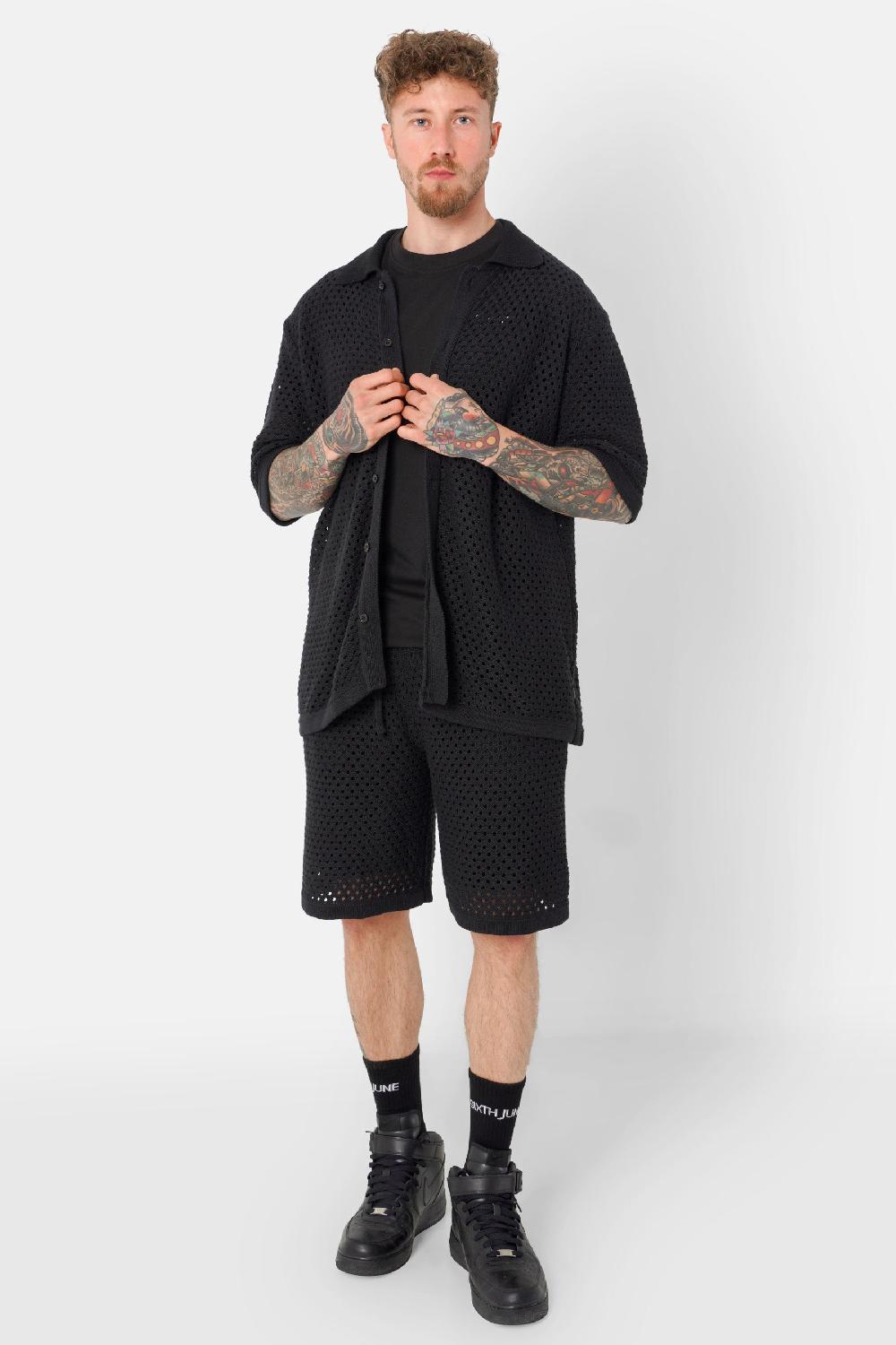 Sixth June Chemise Crochet été Noir