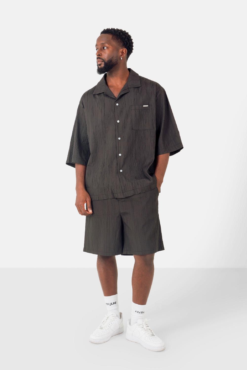 Sixth June Chemise Manches Courtes Texturé Noir