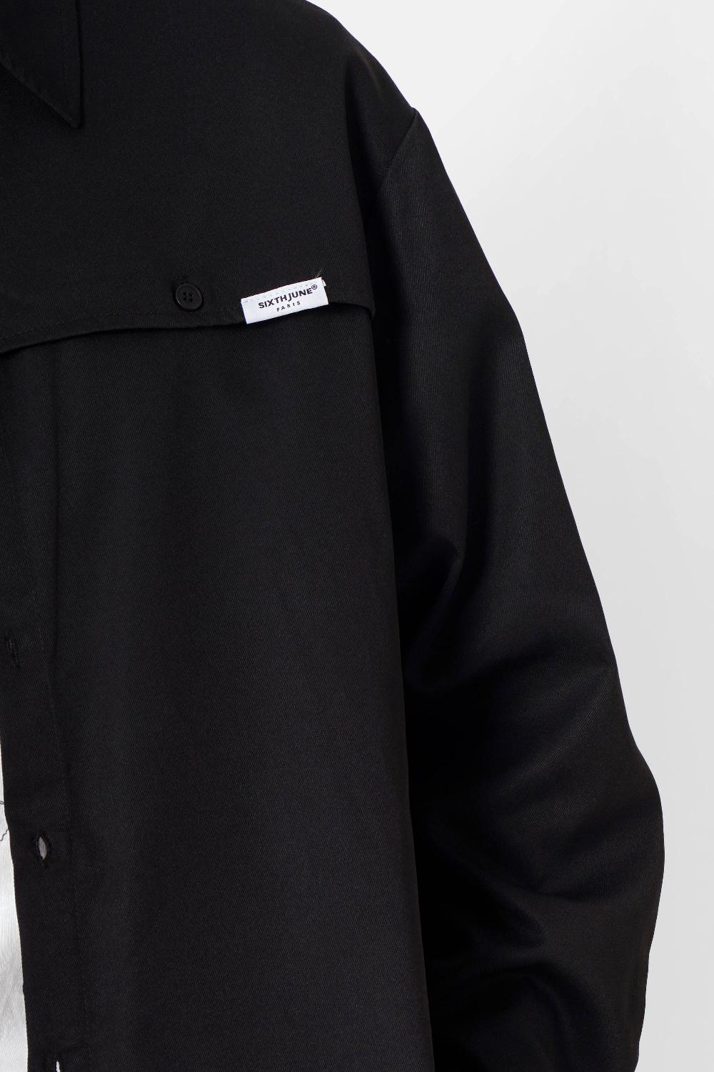 Sixth June Chemise Multipoches Empiècements Noir