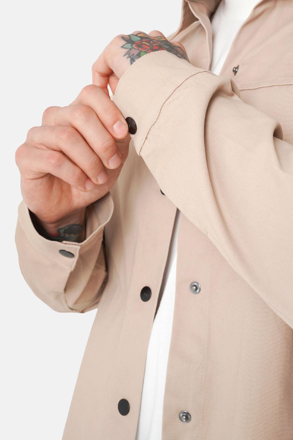 Sixth June Chemise Oversized Logo Beige